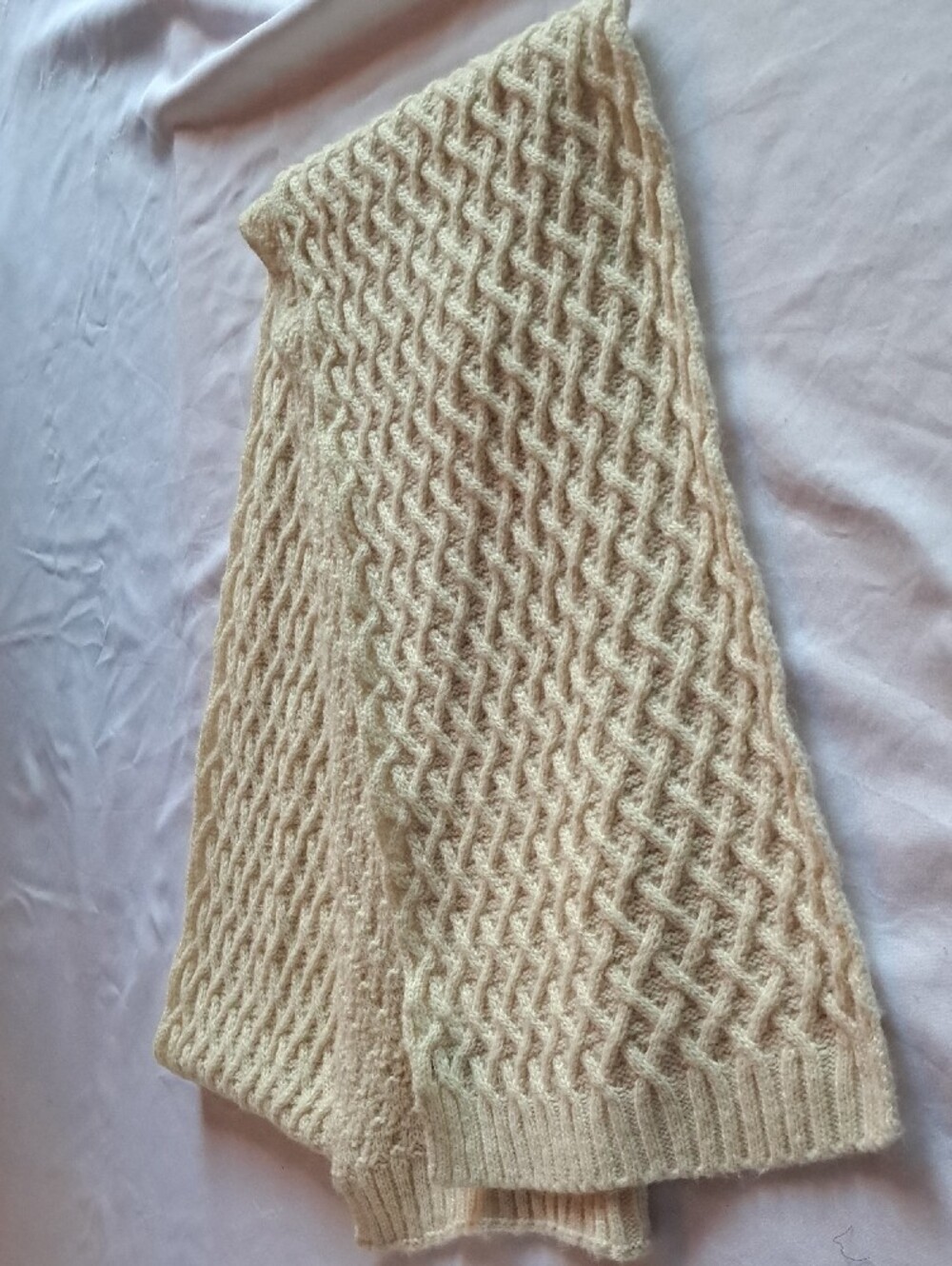 Jessica Cream Cable Knit Scarf - Picture 2 of 5